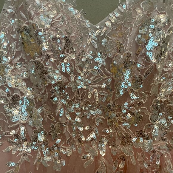 JJ'S HOUSE,  Size 0, short, LIGHT PINK, SEQUIN, HOMECOMING, PRINCESS DRESS - Picture 6 of 15